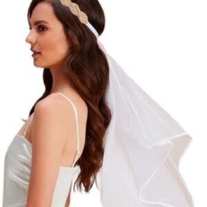 White Beaded Veil For Bride or Flower Girl